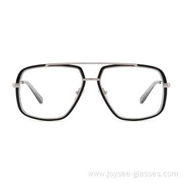 Stylish Double Nose Bar Full Frames Acetate Rim With Metal Temples spectacles Frames